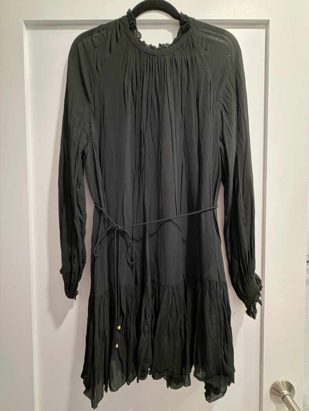 Banana Republic Black Ruffle Neck Blouse Dress